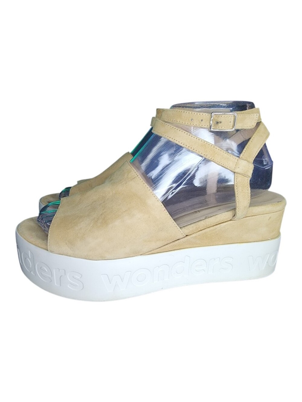 Wonders Ankle-Strap Platform Wedge Sandals, Womens 37 EU (6.5-7 US)